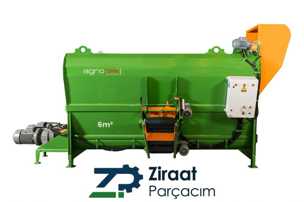 AGROPAK 6m³ YEM KARMA MAKİNESİ SABİT ELEKTRİKLİ