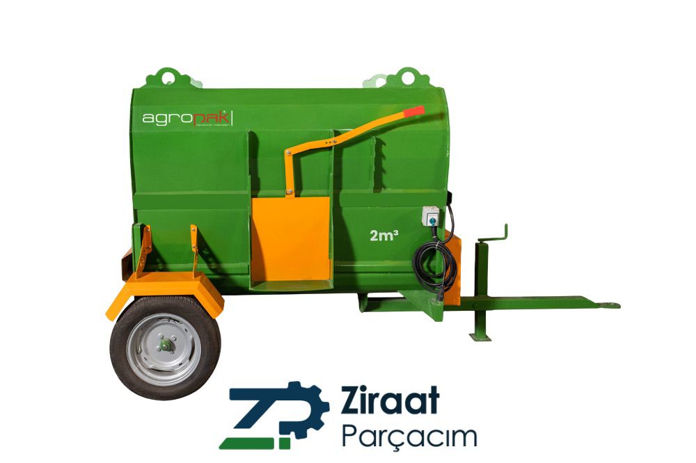 Agropak 2m³ Yem Karma Makinesi Tekerli Elektrikli 220V