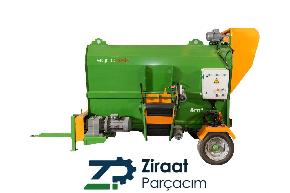 Agropak 4m³ Yem Karma Makinesi Tekerli Elektrikli 