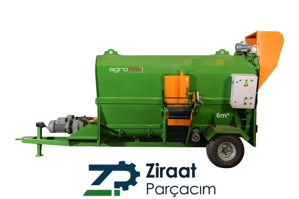 Agropak 6m³ Yem Karma Makinesi Tekerli Elektrikli 