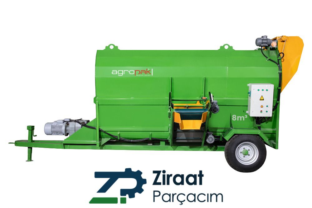 Agropak 8m³ Yem Karma Makinesi Tekerli Elektrikli 
