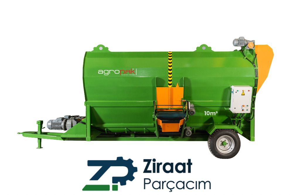 Agropak 10m³ Yem Karma Makinesi Tekerli Elektrikli 