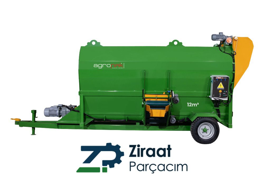 Agropak 12m³ Yem Karma Makinesi Tekerli Elektrikli 
